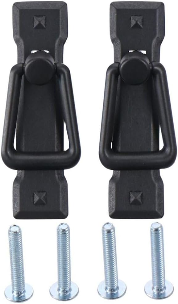 Cabinet Door Knobs 2pcs Black Hardware Zinc Alloy Drop Ring Pull Modern 3.7inch Ring Pulls for Dresser Drawers Kitchen Cabinets