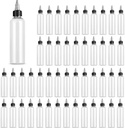 40 Pack Clear Dispensing Bottles, 4oz Round Plastic Squeeze Bottle with Twist Top Caps for Oils/Liquids/Inks/Crafts, Kitchen and Food Grade Household