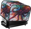 4 Slice Toaster Covers Bread Machine Cover Quilted Dustproof Fingerprint Protectors Small Washable Appliance Cover Abstract Colorful Octopus Bread Maker Dust Protection Universal Size