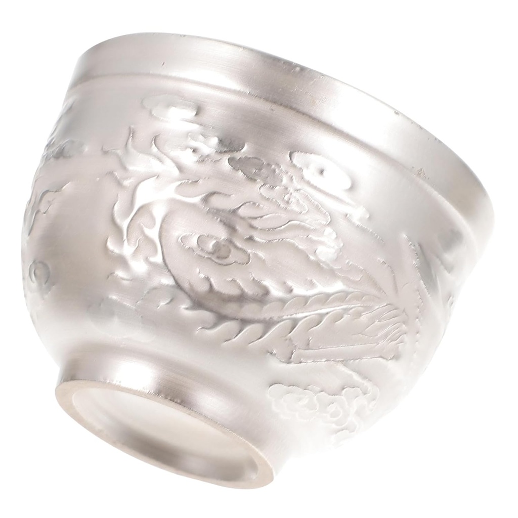 1pc Chinese Style Silvered Tea Cup Traditional Teaware for Tea and Sake Smooth Edge for Comfort for Home Office Use