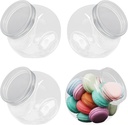 Nsmykhg Candy & Cookie Jars, 4 Pack Plastic Containers for Candy Buffet & Party Table, Dry Food Jars - 48 oz (25.4 oz)