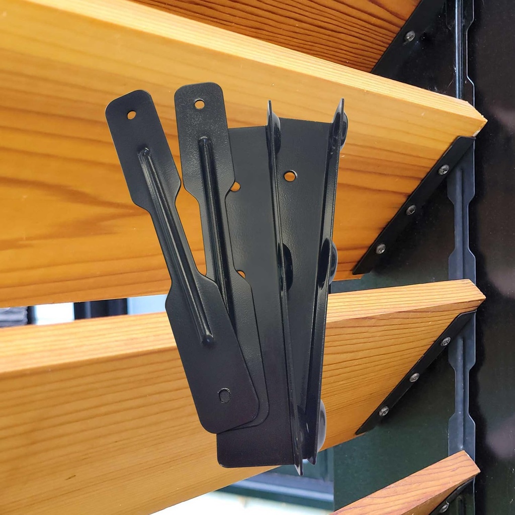 Pylex Deck Sunblind System 11060, Louvers Bracket Shutter Hardware Kit, Up to 11 Boards (48'') - Black Steel Baked Powder Coating Brackets