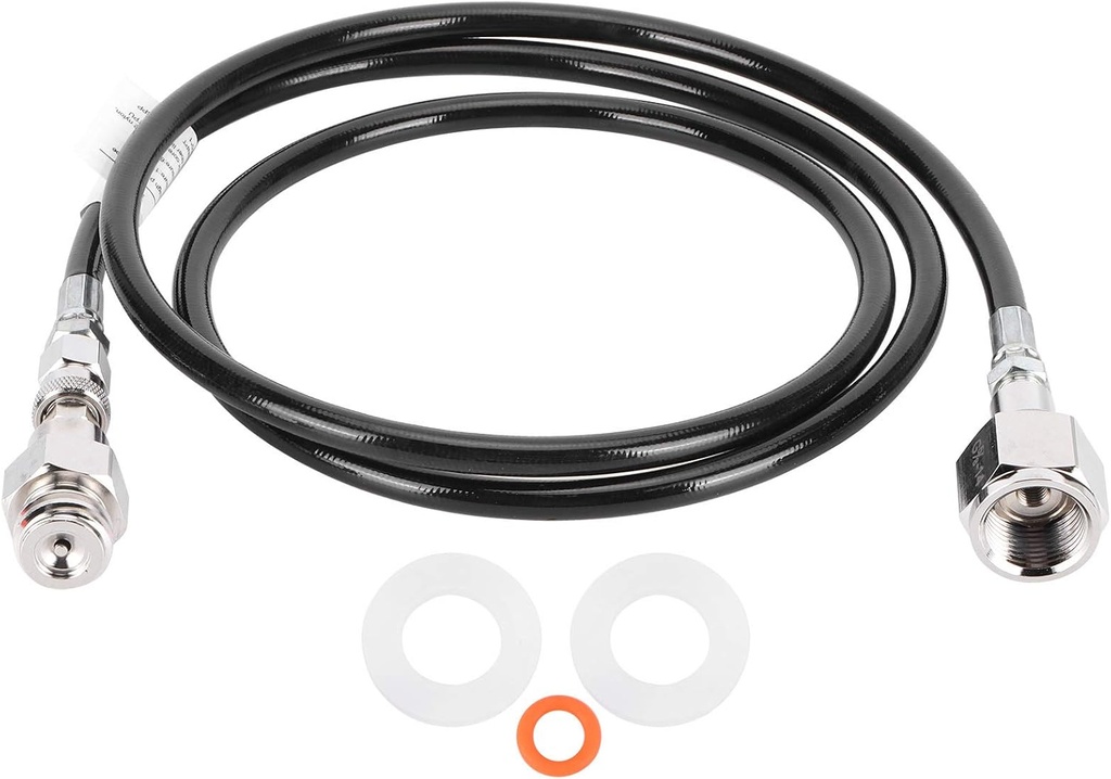 CO2 Universal External Hose Adapter Stainless Steel G5/8-14 1.5m Soda Machine Adapter Hose Connect Your Soda Maker to Large Co2 Tank Directly 17000psi