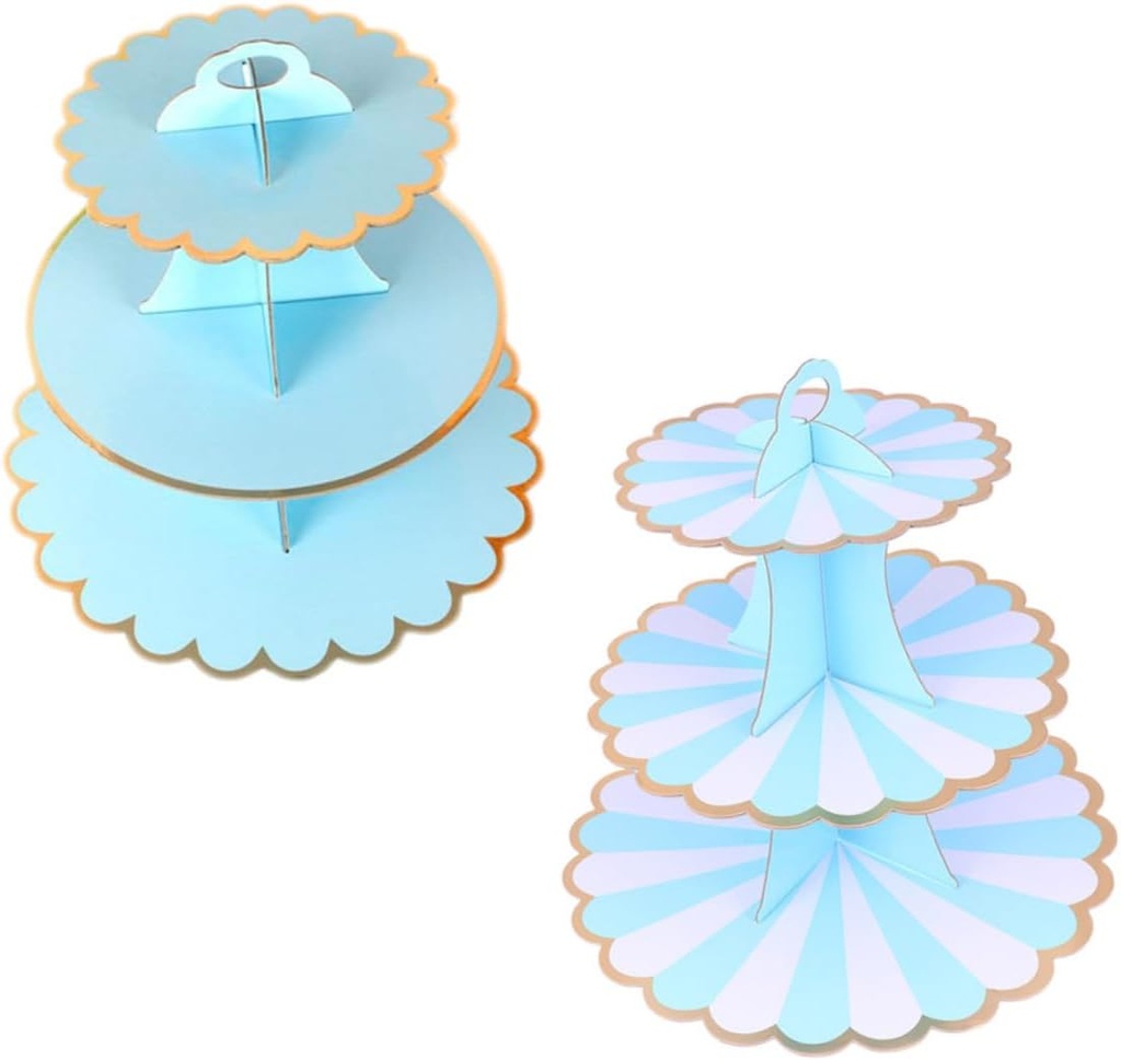 DECHOUS 2pcs Cupcake Tiered Stand Cake Display Rack Dessert Storage Rack for Event