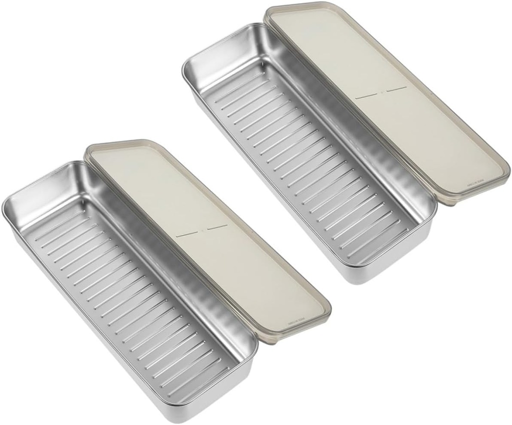 Box Airtight Bread Box with Steel Container Lid for Food Storage Cases