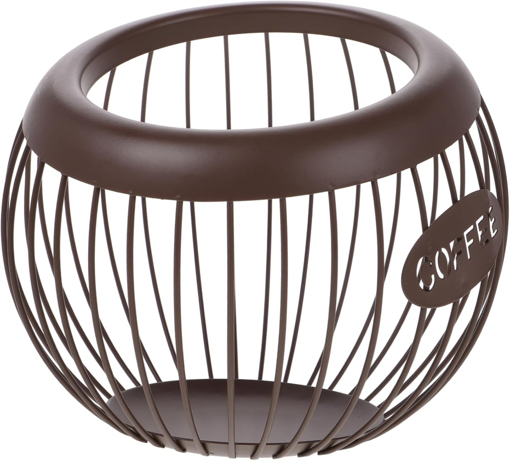[BRSREEAFO4CRG3DA] Wire Coffee Pod Organizer Basket Stylish Fruit Holder for Espresso Storage Durable Kitchen Counter Coffee Station Accessory Easy Assembly Design