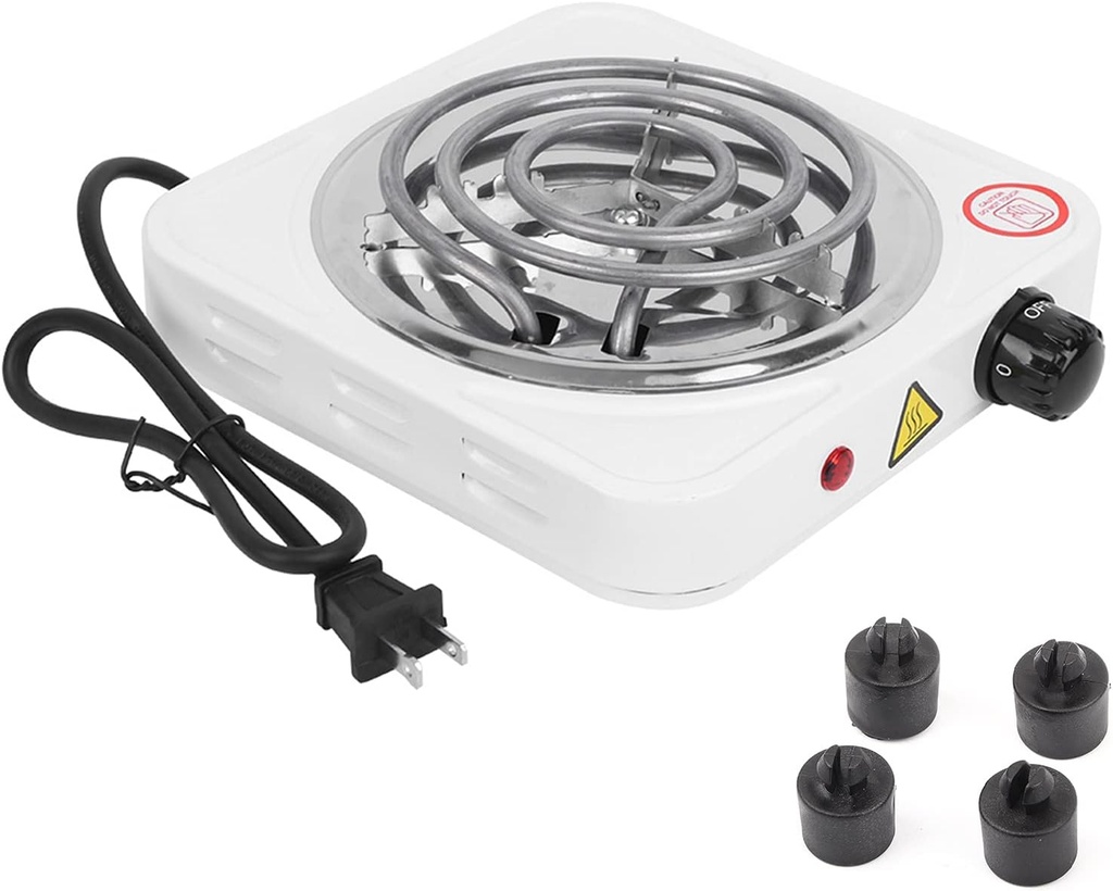 1000W Portable Single Tube Electric Stove, Stainless Steel Coil Hot Plate Portable Cooking Stove for Dormitory Boiling Water