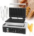Commercial Muffin Hot Dog Machine, Corn Dog Waffle Maker Machine, Stainless Steel Material, 50-300℃ Temperature Control, 0-5 Min Timer, for Restaurants, Cafes