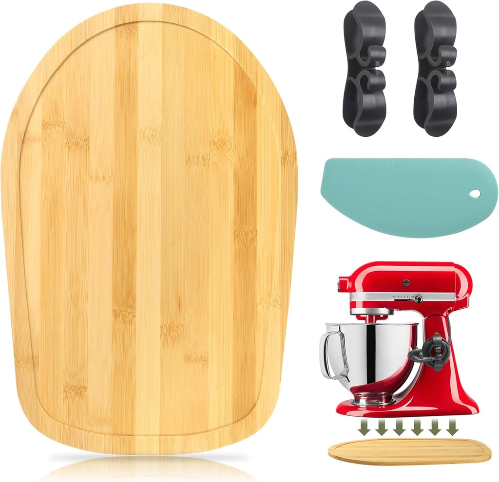 Mixer Slider for Kitchen Aid 4.5-5 Qt Tilt Head Stand Mixer, kitchen Aid Accessories and Attachments W/ 1 x Slider Board, 2 x Cord Storage, 1 x Silicone Bowl Scraper