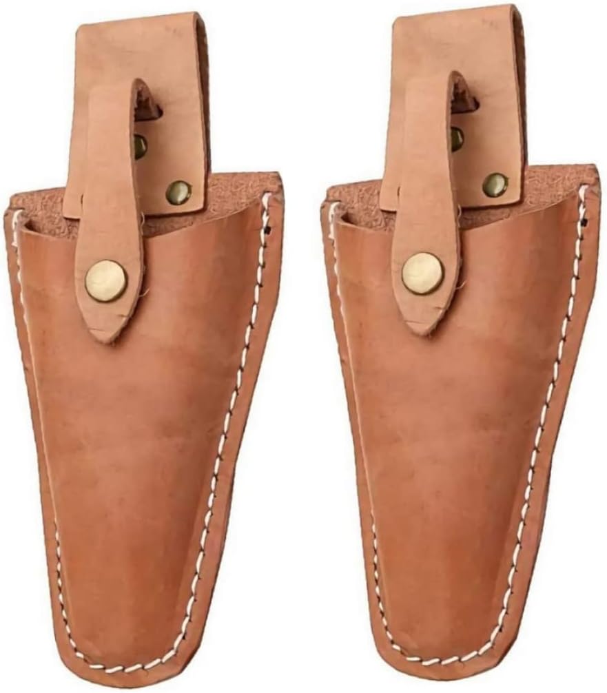 Pliers Holster, Pruner Holster, 2Pcs Leather Hand Pruner Sheath Garden Pliers Scissors Holder with Snap Gardening Case Pouch Bag for Gardening Pruning Shears