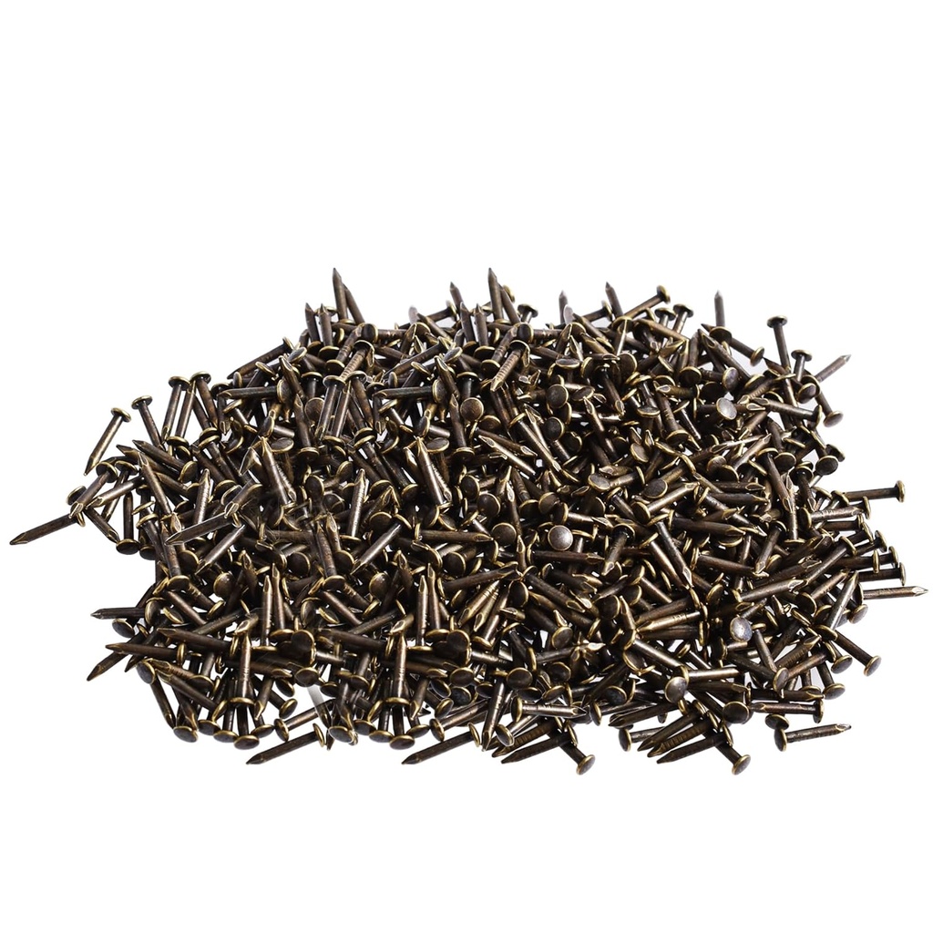 300 Pcs Tiny Hardware Nails 1/4" Copper Plated Wood Nails Finishing Nail Small Nail for Picture Hanging Wall-Mounted Decorations DIY Projects Handicrafts Home Decor (Bronze)