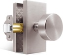 Door Knobs Interior Brushed Nickel, Modern Passage Satin Nickel Door Knob Door Handles for Hall and Closet