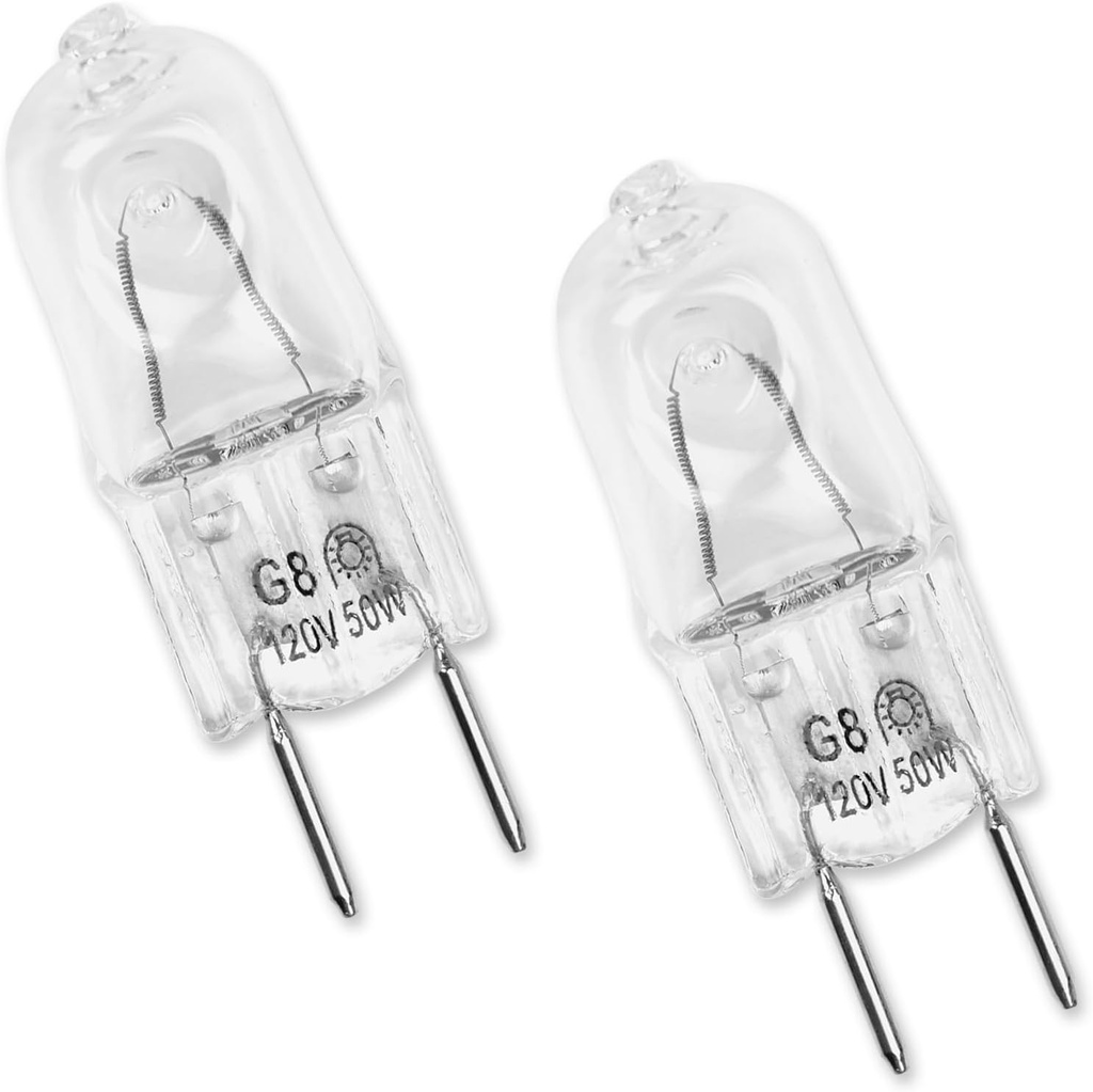 2-Pack G8 Halogen Light Bulbs, Light Bulb Lamp for GE Microwave Oven 120V 50W - for GE Over Range Microwave Hoods, Replaces for WB08X10057, WB08X10051 - Kitchen Over Stove Light