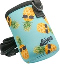 Swingers Beer Cooler with Adjustable Neck Strap (Neoprene Hands-Free Can or Bottle Holder) (Pineapples)