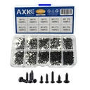 1000PCS Micro Self Tapping Screws Kit (M1/M1.2/M1.4/M1.7) - Phillips Round Head Carbon Steel Black Screws for Electronics & Woodworking