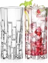 Barski Highball Glass - Drinking Glasses - Set of 2 Hiball Tumblers - Glass Crystal Tumbler - for Water, Juice, Beer, Mixed Cocktails, Mojito Glass, Tom Collins Bar Glassware, 11.6 oz, Made in Europe