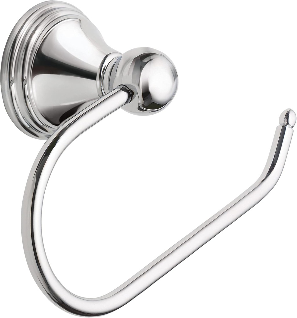 Moen Preston Collection Chrome Single Post Toilet Paper Holder, Wall Mounted Hanging Toilet Tissue Holder, DN8408CH