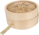 Steamer Basket with Lid for Kitchen Cooking Heat Resistant Food Steamer for Steamed Buns Vegetables and Dumplings Fits Wok and Stockpot Natural Material