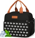 Portable lunch tote bag, leak proof lunch box, suitable for office, picnic or outdoor travel, lightweight and reusable, suitable for both men and women (Balck)
