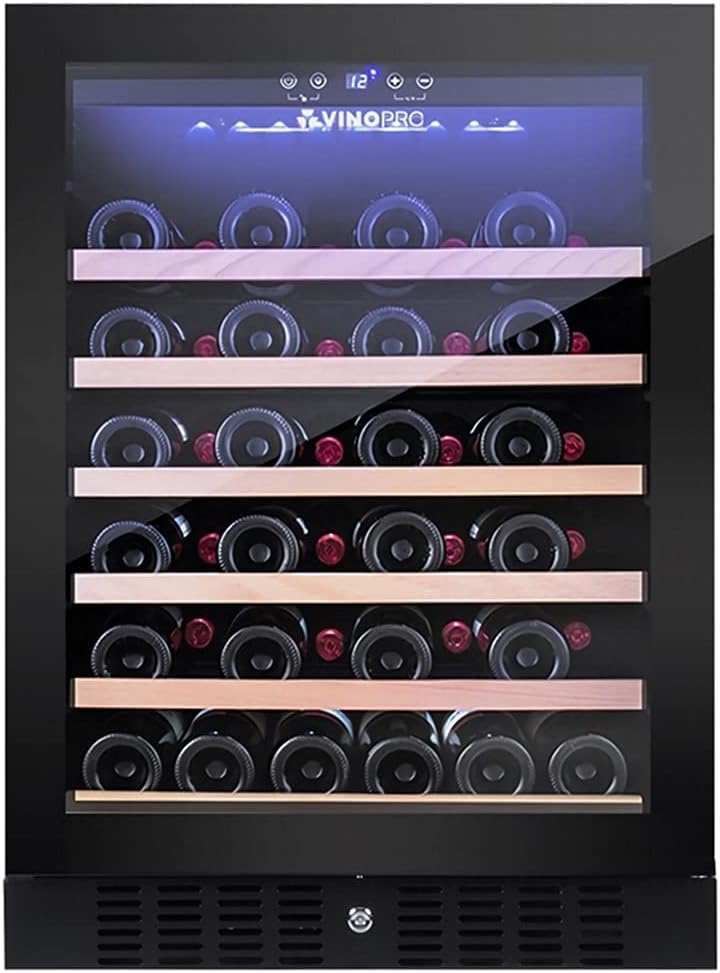 28 Bottle Compressor Wine Cabinet Refrigerator, Large Independent Wine Cellar, Tempered Glass Door with Lock, LED Digital Temperature Control Refrigerator