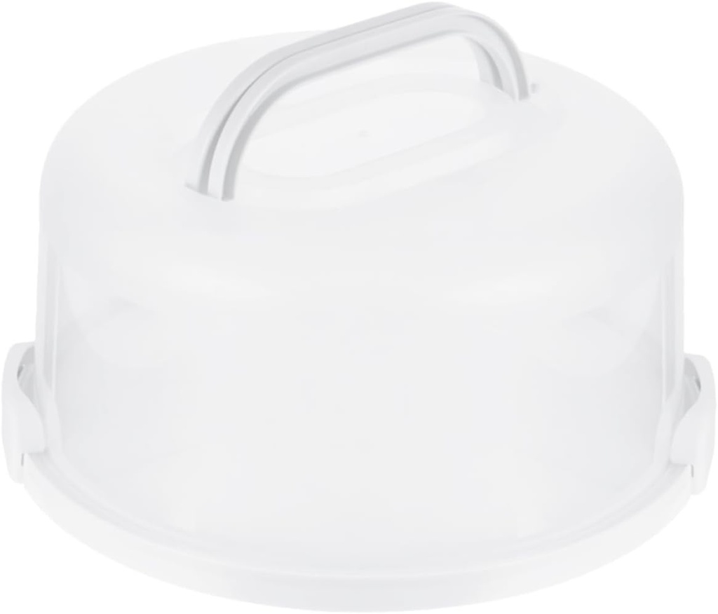10-Inch Reusable Cake Storage Box with Handle Lid Round Cake Carrier for Parties Desserts and Fresh Keeping