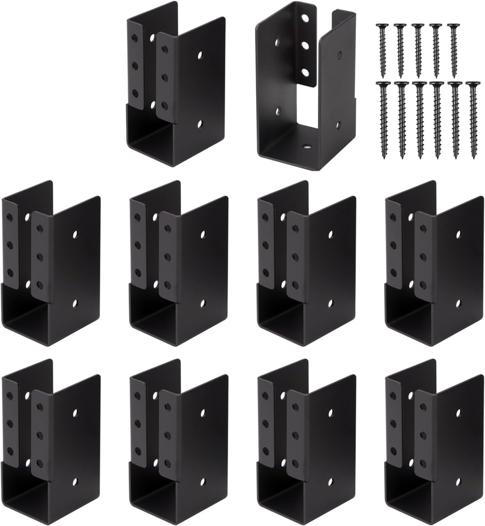 Concealed Joist Hangers, 30 Pcs 2"x4" Outdoor Trim Concealed Flanges with Screws, for Beam,Swing, Handrail,Fence (30, 2"x4")