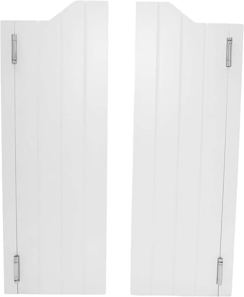 Cafe Swing Doors, Swinging Interior Door, Indoor Louvered Solid Wood Saloon Doors with Hinges, Auto Close Partition Door for Kitchen Bar Hallway Porch Entrance Partition (White, 29.92 * 41.93 in)