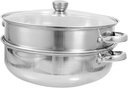 Thickened Stainless Steel Double Ear Steamer Pot with Lid High-temperature Resistant Cooking Pot for Steaming Buns Soup Seafood and Vegetables
