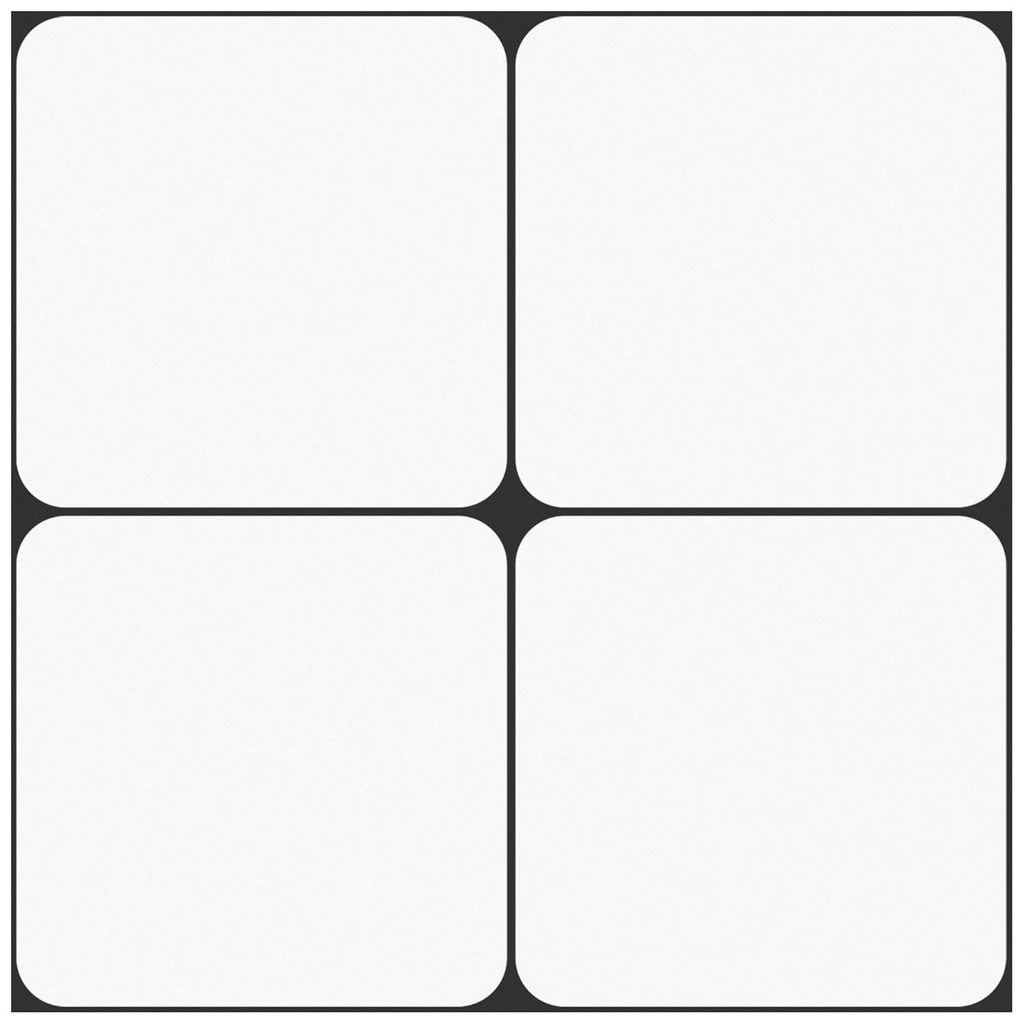 MORCART Peel and Stick Floor Tile, Vinyl Flooring Self Adhesive DIY: White Black Outline Square 8" x 8" 20 PCS Waterproof and Removable Tile Sticker for Kitchen, Bathroom, Staircase FT-1010