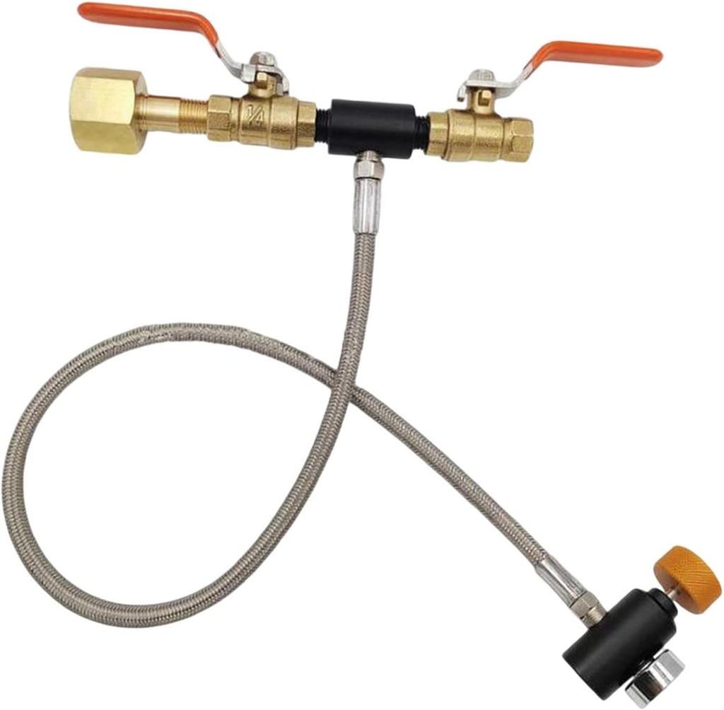 Qianly Cga320 CO2 Cylinder Refill Adapter Soda Maker Accessories Repair CO2 Refill Stations Connector Kit, for Tank Bottle Filling, 24 inches
