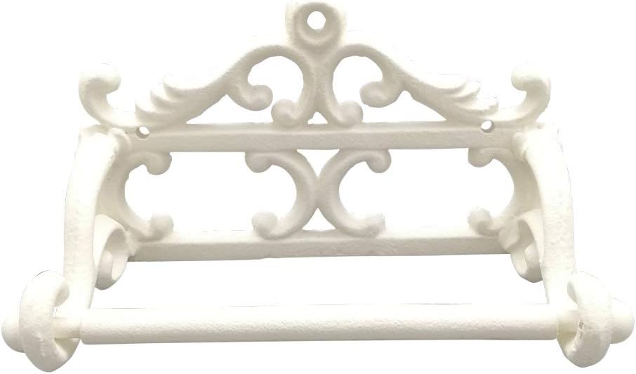 Comfy Hour Antique and Vintage Collection Cast Iron Classic Toilet Paper Holder, White