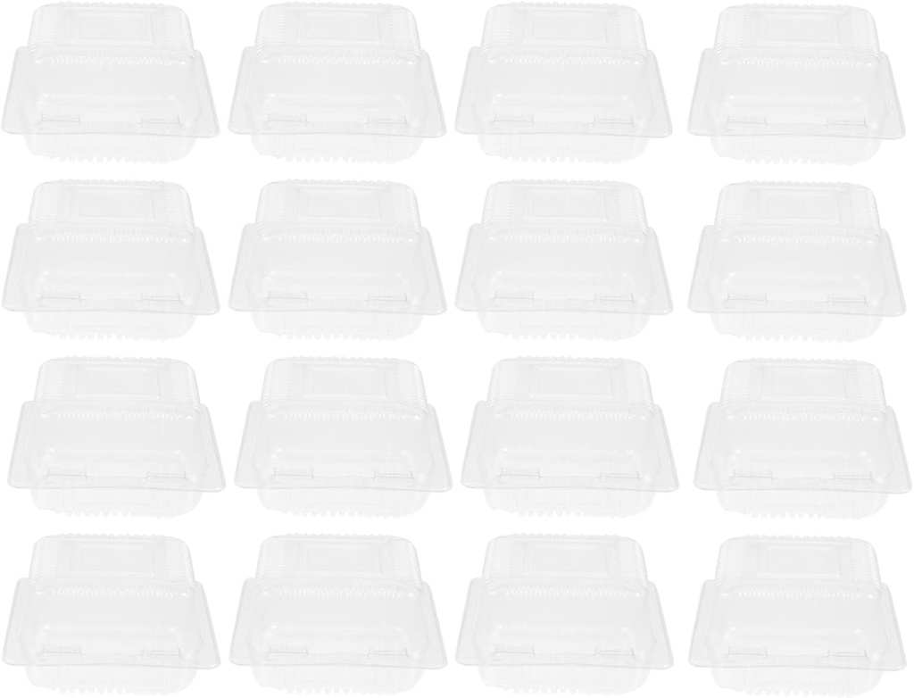 Zerodeko 100pcs Transparent Display Cake Packing Box for Macarons Muffins Sandwiches Food Grade Bakery Packing Box for Desserts Treats for Shops Parties Home Use