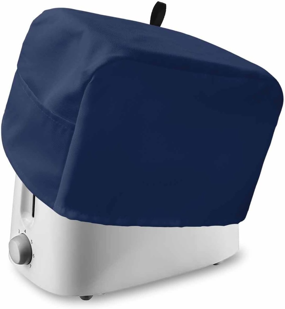 Colored Toaster Cover 2 Slice, Navy Blue Bread Maker Cover Toaster Dust Cover with Pockets, Dust-Proof Cover for Kitchen Small Appliance 12x7.5x8in