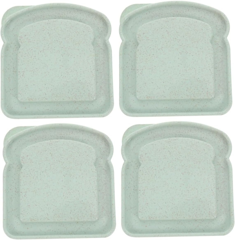 BESPORTBLE 4pcs Sandwich Box Sandwich Containers for Outdoor Small Snack Containers for Outdoor Container with Lid Metal Bread Containers Large Container Bamboo Fiber With Cover Sealed Box