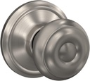 Schlage F10 V GEO 619 Georgian Door Knob, Hall & Closet Passage Lock, Satin Nickel