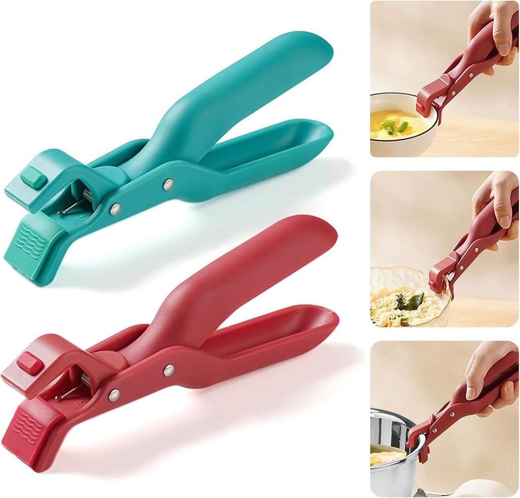 2 PCS Anti-Scald Bowl Clip, Hot Plate Gripper Lifters Tongs, Hot Bowl Dish Plate Gripper Clips Tongs Clamp Holder, 2025 Upgraded Silicone Anti Slip Clip, For Kitchen Dish Bowls Plates