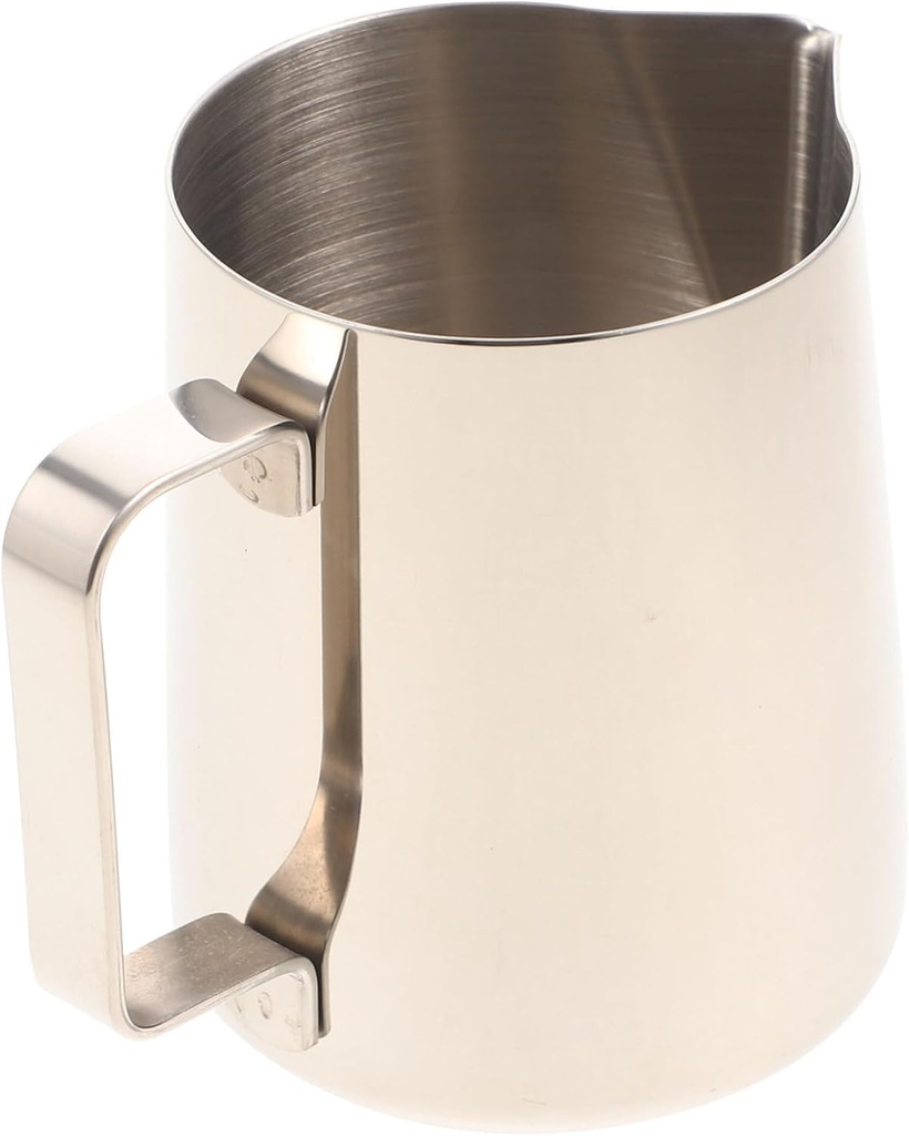 304 Stainless Steel Frothing Pitcher Lid Ergonomic Milk Frother Cup for Coffee and Tea Multi-Functional Steaming Pitcher for Home and Kitchen Use