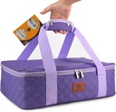 Casserole Carrier for Hot or Cold Food,Insulated Food Carrier for transport,Fits 9" x 13" Baking Dish,Lasagna Lugger Tote for Potluck Parties/Picnic/Cookouts (Purple)