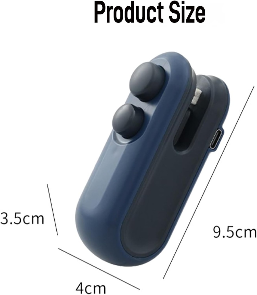 Mini Bag Sealer,2 in 1 Chip Bag Sealer and Cutter, Mini Sealing Machine,Portable Bag Sealing Machine for Plastic Bags,Food Storage(Blue and White)