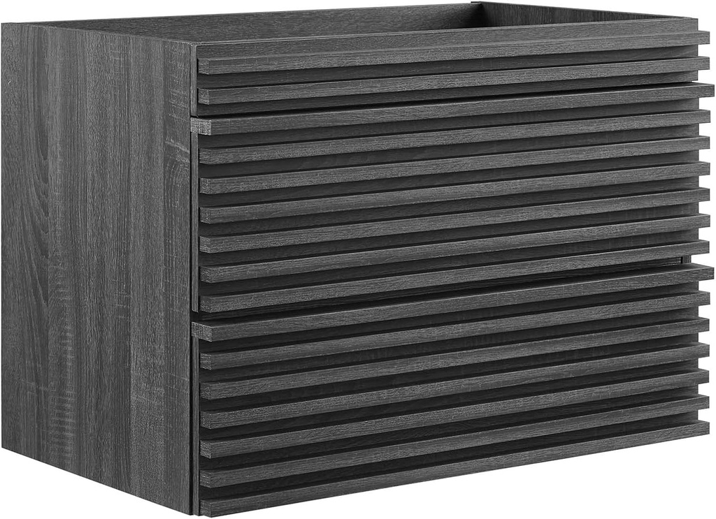 Modway Render 30" Wall-Mount Bathroom Vanity in Charcoal - Sink Basin Not Included