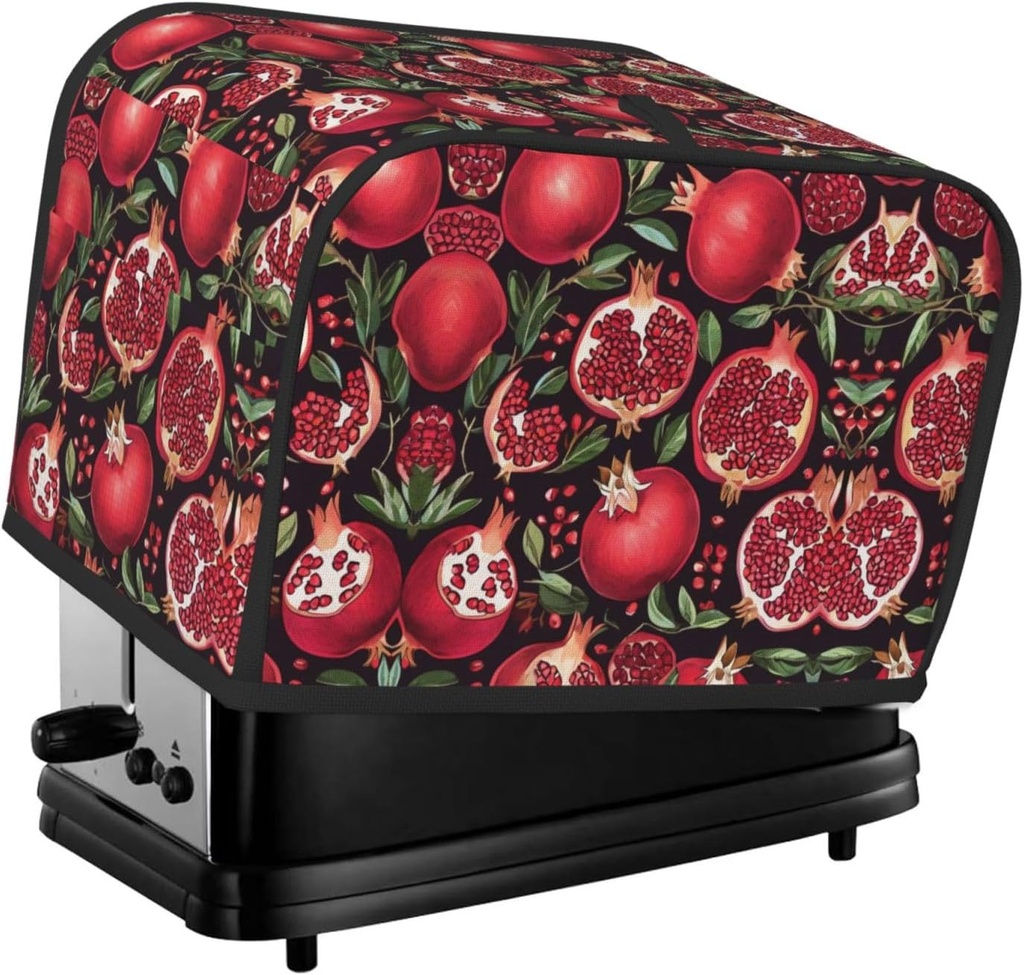 [BRSREZQYCAPGCGTK] 2 slice Toaster Cover, Pomegranate Pattern Print Bread Machine Covers with Pockets for Kitchen Counter 11.4''x7.9''x7.5''