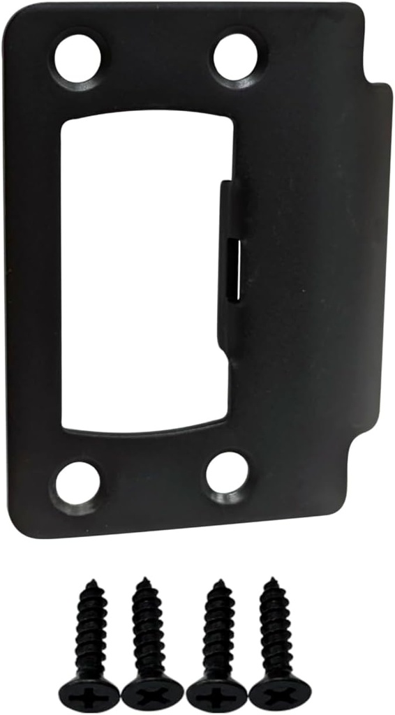 QCAA Solid Brass Door Latch Restorer Strike Plate, Universal Door Lock Plate, 2-1/4" x 1-3/4", Oil-Rubbed Bronze(US10B), 1 Pack, Made in Taiwan