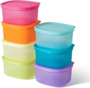 7-Piece Meal Prep Containers — 3.75-Cup Reusable Airtight Plastic Food Storage Containers with Lids, BPA-Free, Microwave/Freezer/Fridge Safe, Stackable Lunch & Leftovers Organizer(900ml)