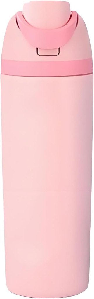 Insulated stainless steel kettle with straw, ideal for sports and travel, BPA-free，316 stainless steel, 20 oz (Pink)