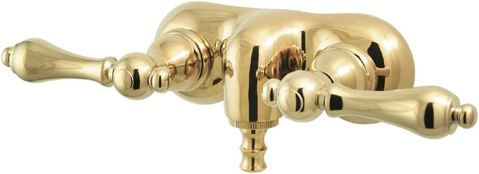 Kingston Brass CC41T2 Vintage 3-3/8-Inch Wall Mount Tub Faucet, Polished Brass