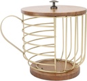 Coffee Pod Holder, Large Coffee Filter Holder With Lid, Coffee Pod Organizer, Coffee K Cup Holder, K Pod Storage Organizer, Metal Espresso Pod Keeper Storage for Home Cafe Hotel(gold)