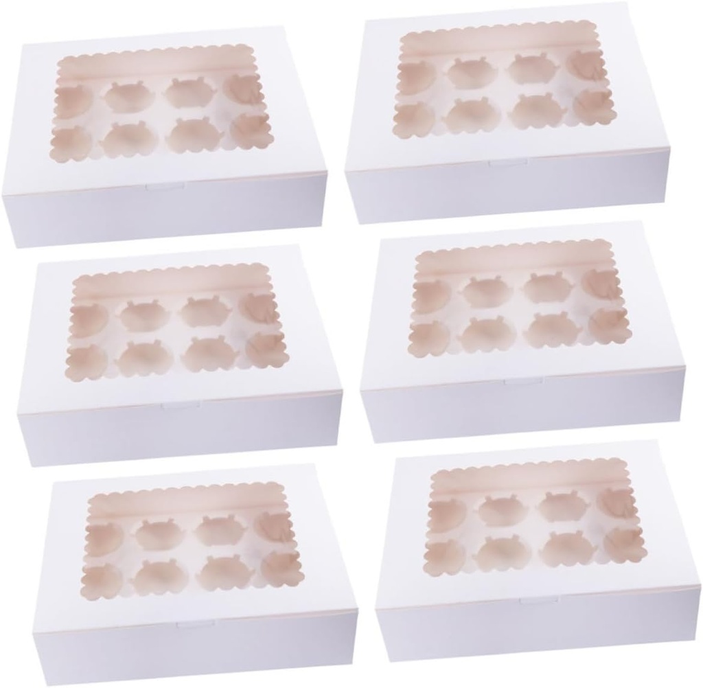 6pcs Cupcake Storage Boxes Transparent Window Food-grade Cake Containers for Muffins Desserts Practical Design for Safe Use for Parties Events