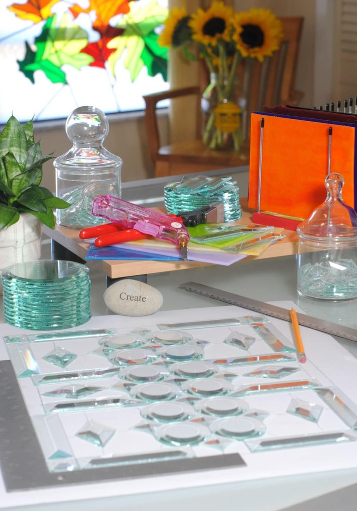 1.5" x 2.5" Beveled Glass Peaked Rectangle - 10 Pieces