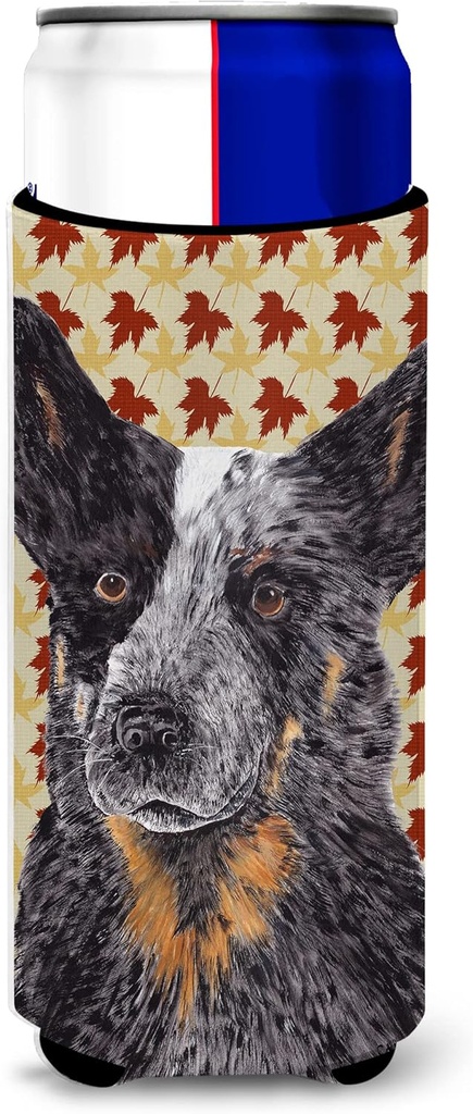 Australian Cattle Dog Fall Leaves Portrait Ultra Beverage Insulators for slim cans
