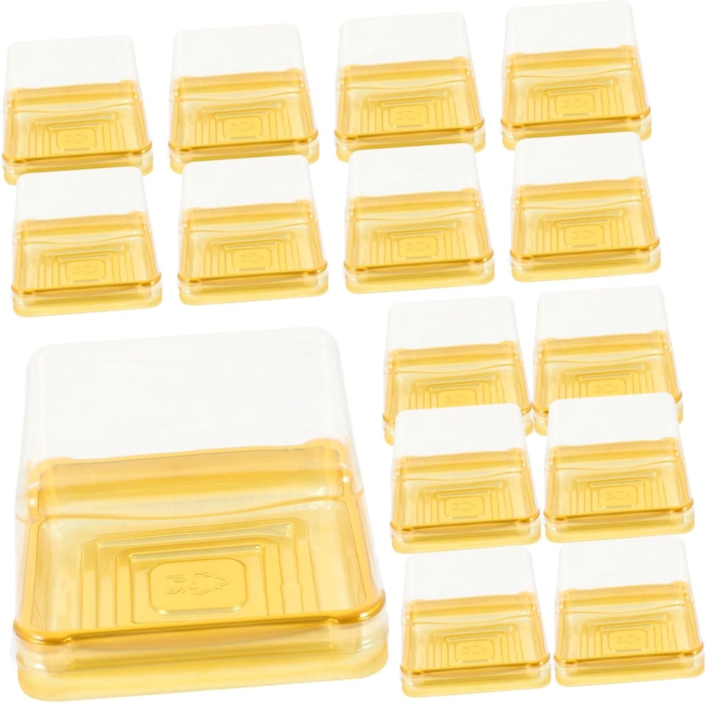 50Pcs Plastic Dome Cake Containers Individual Egg Yolk Puff Boxes Airtight Lids Round Baking Packaging for Parties and Desserts